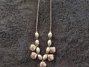 Monet Silver Necklace with Pearl Accents